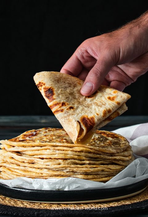 Chapati dreieckig gefaltet